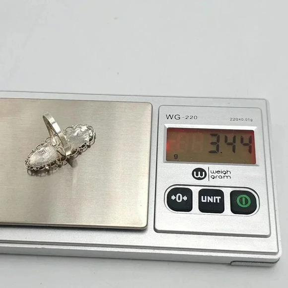 Sterling Silver Abalone Ring Vintage Taxco Mexican 925 Intricate Detailing - Picture 6 of 7